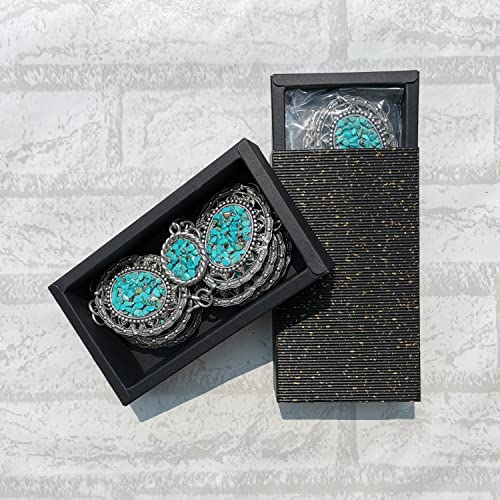 Western Women’s Turquoise Concho Chain Belt, Metal Antique Silver Waist Chain Belt For Ladies (Turquoise), Medium/45.5 Inch #TOP5