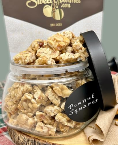 SweetGourmet Classic Old-Fashioned Peanut Butter Squares, Peanut Brittle Candy, 2 Pound
