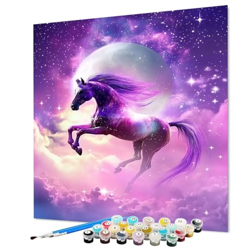 Caballo Pintar por Numeros Adultos Abstracto Pintura por Numeros 35 x 50 cm, DIY Kit Manualidades Adultos, Paint by Numbers Adult Con Pinceles Pigmento Acrílico Para Decoracion Hogar (Model-1101)
