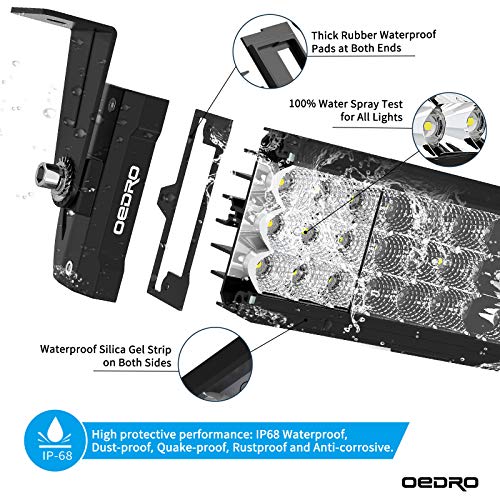 Image of OEDRO 20 Inch LED Light Bar 389W Tri-Row Spot Flood Combo | Work Light with Wiring Harness & Mounting Bracket for Off Road Lights Truck Boat Lighting Fit for Jeep Pickup ATV UTV SUV