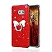 Produktbild Misstars Glitzer Hülle für Galaxy S6 Edge Rot, Bling Pailletten Weiche TPU Silikon Handyhülle Anti-Rutsch Kratzfest Schutzhülle mit Schmetterling Ring Ständer für Samsung Galaxy S6 Edge
