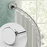 Zenna Home Rustproof Curved Shower Curtain Rod, Adjustable Tension Shower Rod, 50' to 72', Expandable, Telescoping, NeverRust, No Drilling, Chrome