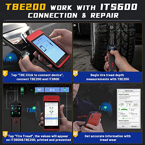 Autel Maxitpms Tbe200 (E) Tire Brake Examiner, 2023 Newest Automotive Tread Depth & Brake Disk Wear Laser Tester, Dot Scan, Real-Time Data, 0.1Mm Accuracy, Dual Cameras, Works On All Vehicles & Tires #TOP6