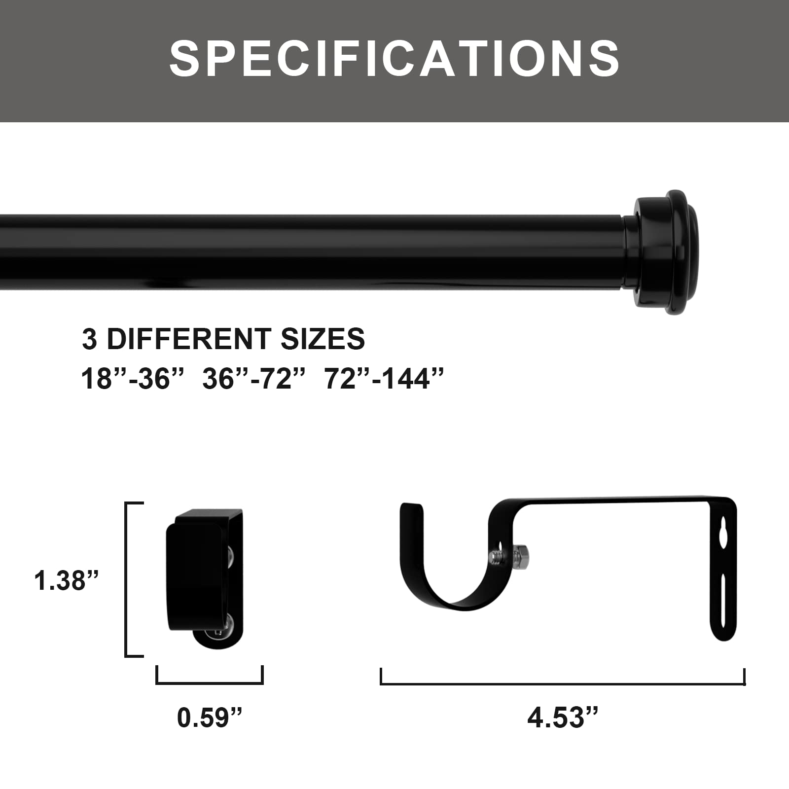 72 Inch Curtain Rod