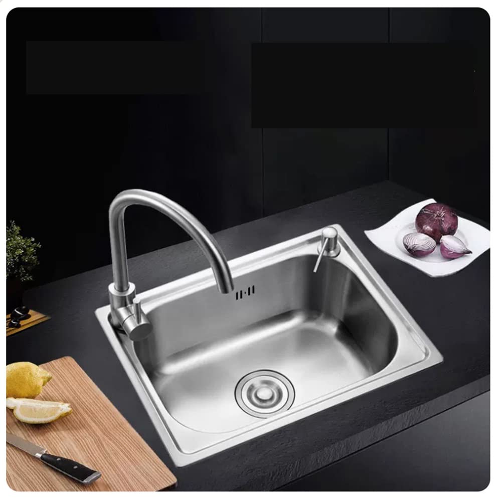Évier finition brossée fine haut de gamme monobloc durable 47x35