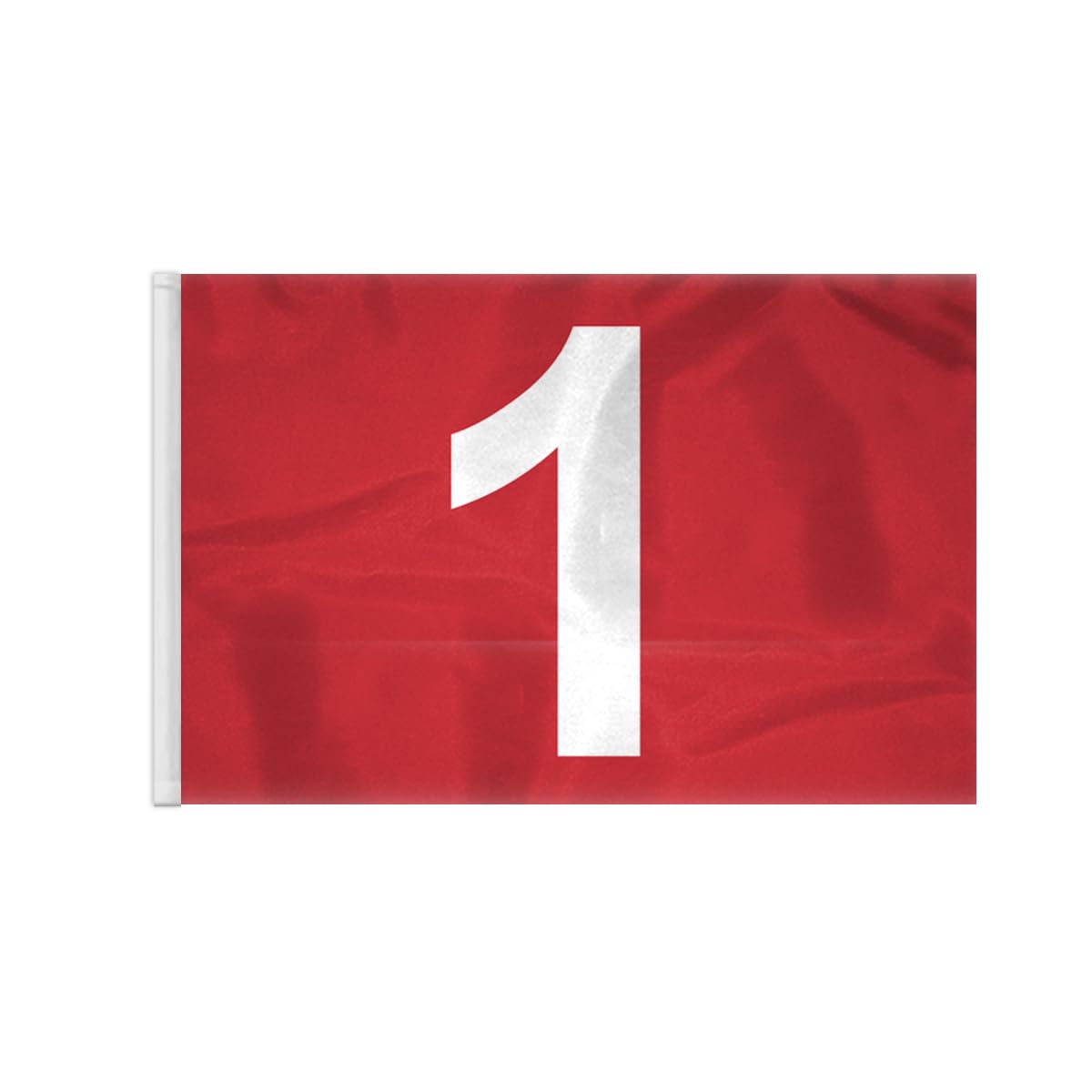 AGAS 14x20 inch Numbered Golf Flag with Tube Inserted No 1, Red with White Numbers, Mini Putting Green Flags for Yard, 200D Nylon Mini Pin Flags, 14