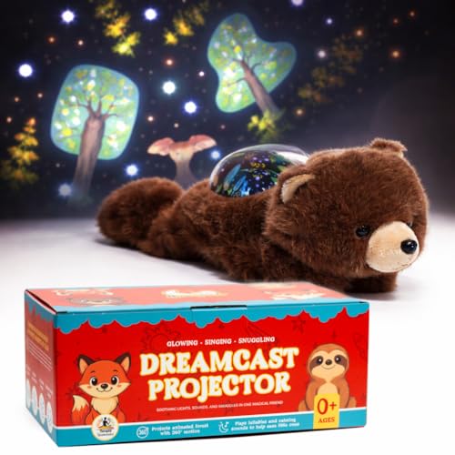 Sound Sleepers Bear Stuffed Animal Night Light & Baby Night Light Projector with Soothing Music | Plush Toddler Night Light Projector Sound Machine & Nursery Star Projector