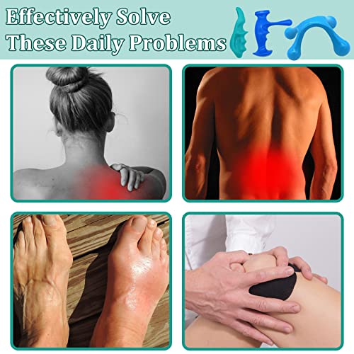 Jvnzam 3 Pcs Deep Tissue Gua Sha Massage Tool For Full Body Deep Tissue Massage, Set Include 1 Green Thumb Protector Tool 1 Palm Urchin Massage Tool Hand Held 4-Legged Massage Knobs #TOP3