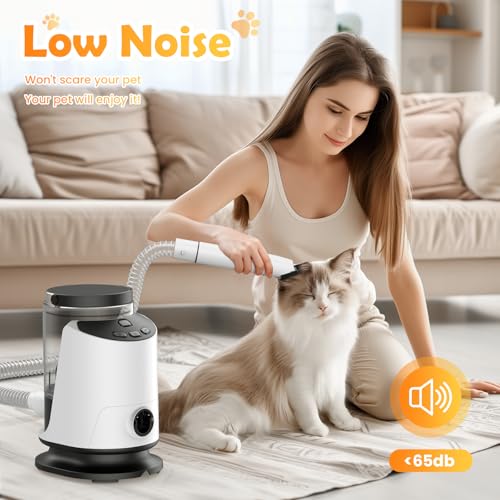SNOYWEN Dog Grooming Vacuum & Dryer & Clippers for Shedding Grooming, 3L Canister for Large Dog, 3 in 1 Grooming Kit for Dogs at Home, Adjustable Temperature and Airflow Pet Grooming Kits. — view 6