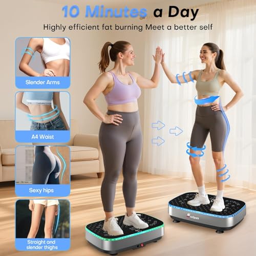 Vibration Plate,EvoSpark 2026 2D&3D Vibration Plate Exercise Machine with Dual Motors,Adjustable Speeds, High Weight Capacity Vibrating Plate for Lymphatic Drainage & Weight Loss - Image 5