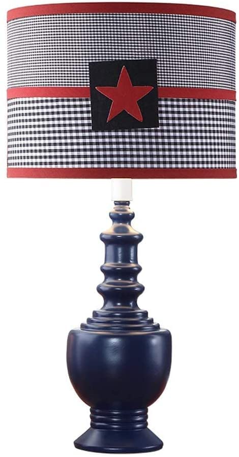 Lampe de bureau rétro en bois et tissu style britannique pour chambre d'enfant