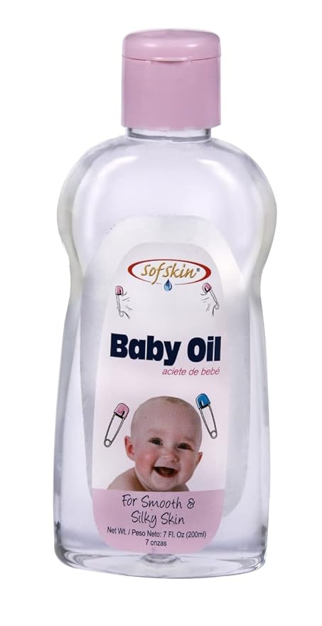 SOFSKIN (American Brand) Baby Oil (Perfumed) 200 ml - Pure & Safe, pH 5.5 No Skin Allergy