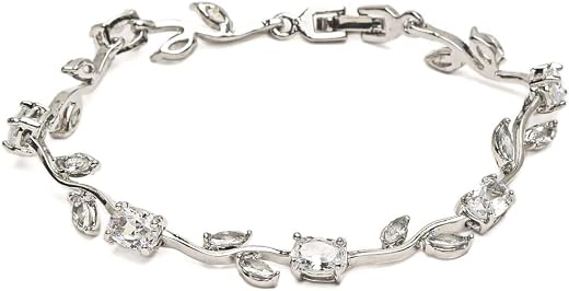 YouBella Jewellery Stylish Silver Plated Leaf Style Bracelet for Girls and Women (YBBN_91899A) (Silver)