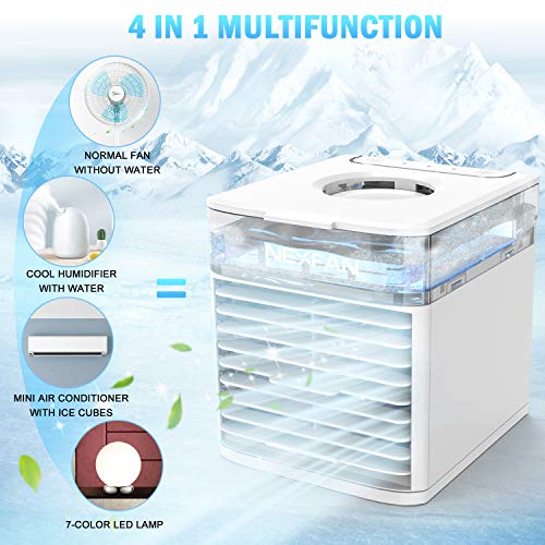 AHLERIA NexFan Air Cooler – Mini ventilador portátil de ar condicionado – 4 em 1 refrigerador pessoa