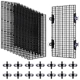 BENECREAT 12 Stück Aquarium Teiler Aus Kunststoff Mit 24 Saugnäpfen 30x15cm Großes Aquarium Isolationsgitterbrett Zum Trennen Verschiedener Fische Schwarz