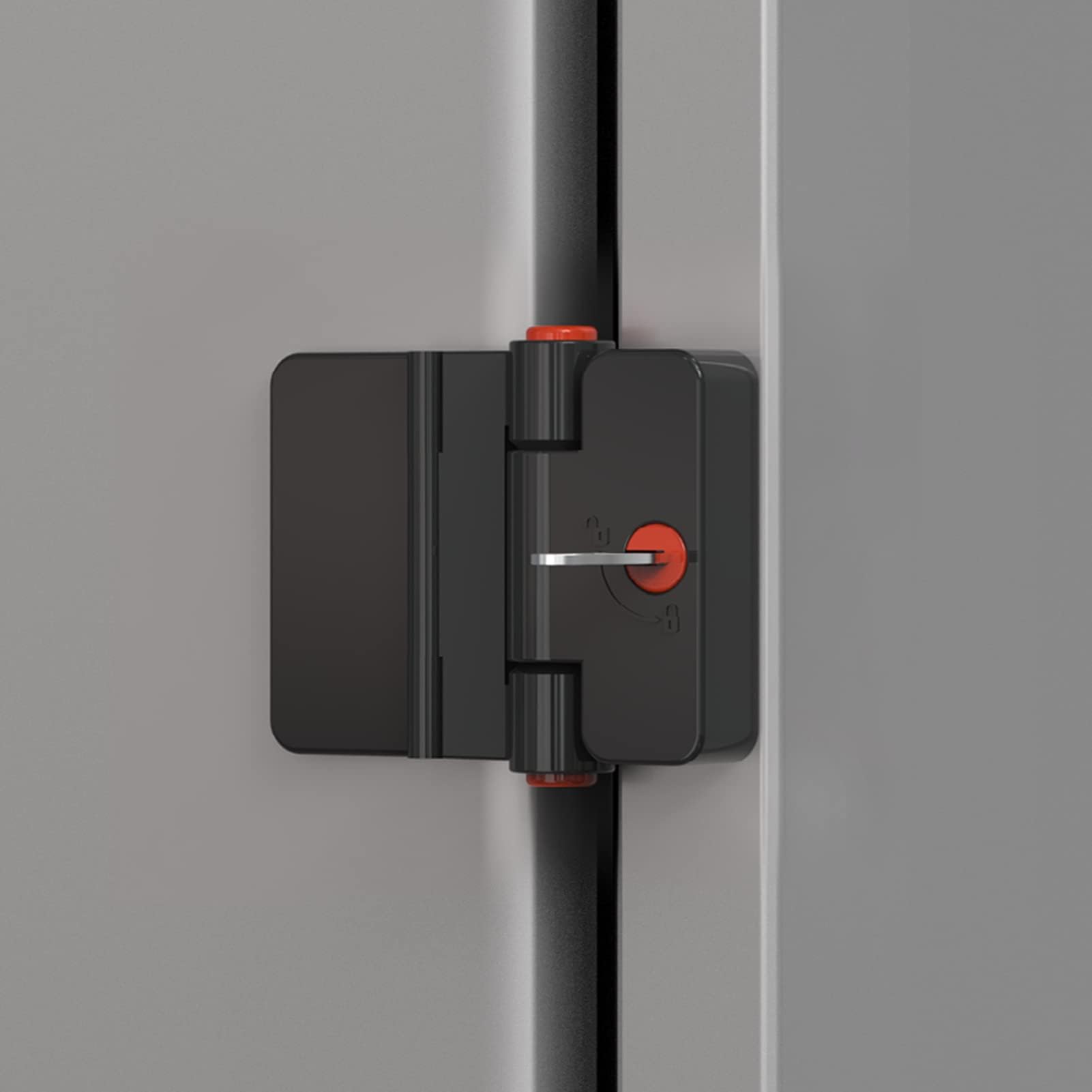 Jola's House Refrigerator Door Locks Double Button Adhesive Fridge Lock with Keys, File Drawer Lock, Child Proof Freezer Door Lock and Child Baby Safety Cabinet Locks (Black-1)