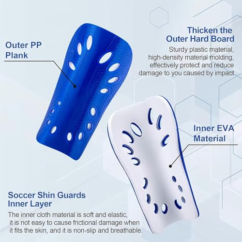 3 Pares de Canilleras de Fútbol, Ligera y Transpirable para Adultos y Jóvenes, Protección para Pantorrillas miniatura 3