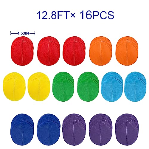 Image of 205Ft Rainbow Party Decorations Big Polka Dots Tissue Paper Backdrop Streamer Colorful Circle Dots Hanging Curtain Garland for Birthday Fiesta Carnival Wedding Engagement Pride Party Supplies