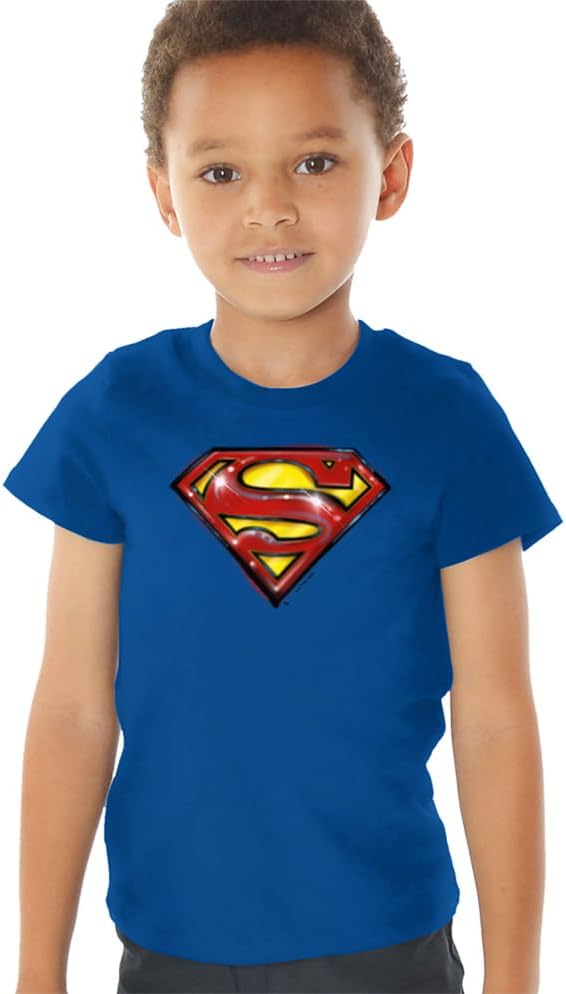 Popfunk Superman Shield Logo Collection Kids T-Shirt for Youth Toddler Boys and Girls