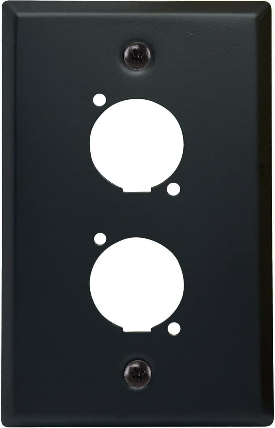 Blank XLR Wall Plate and XLR Panel Combo - Perfect for Professional Audio Setups in Studios, Theaters, and Conference Rooms - Easy to Install and Durable Design (2 Port Black)