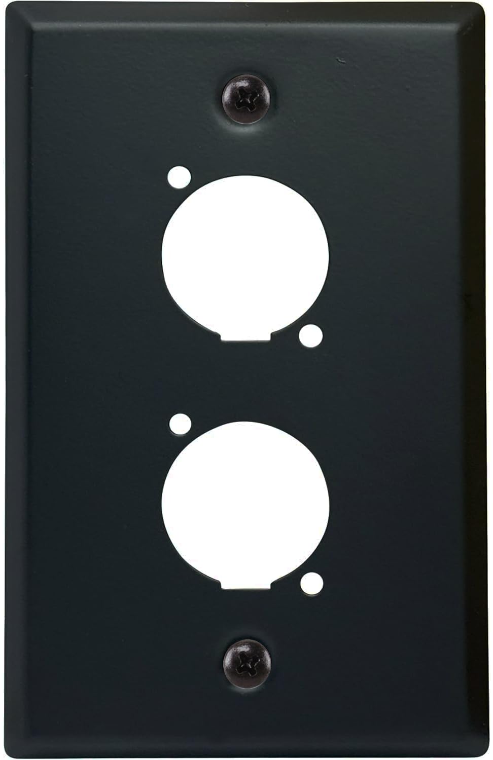 Blank XLR Wall Plate and XLR Panel Combo - Perfect for Professional Audio Setups in Studios, Theaters, and Conference Rooms - Easy to Install and Durable Design (2 Port Black)