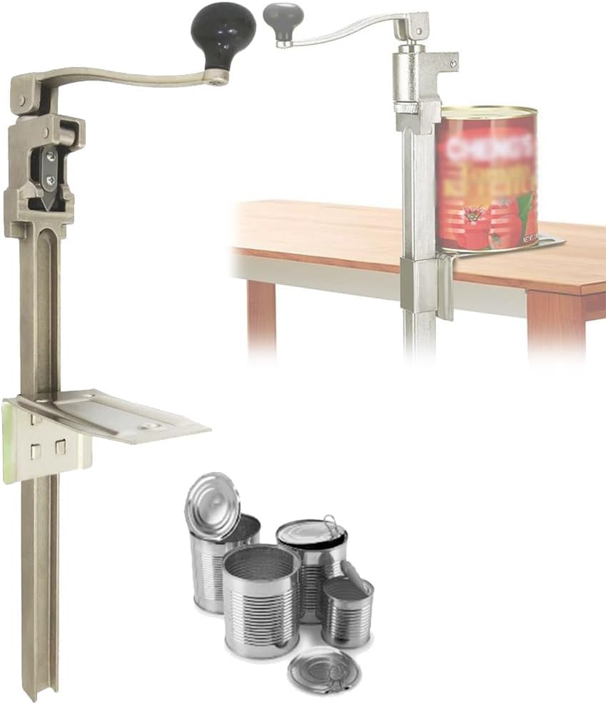 Commercial Bench Can Opener, Heavy Duty Tin Opener, with Ergonomic Handle, Fast and Efficient Cutting Without Burrs, for Commercial Kitchen Hotel Food Factory