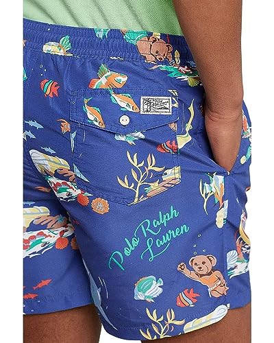POLO RALPH LAUREN 5.75-Inch Traveler Polo Bear Print Classic Polo Mens Swim Trunk Leagues below Bathing Suit Blue4