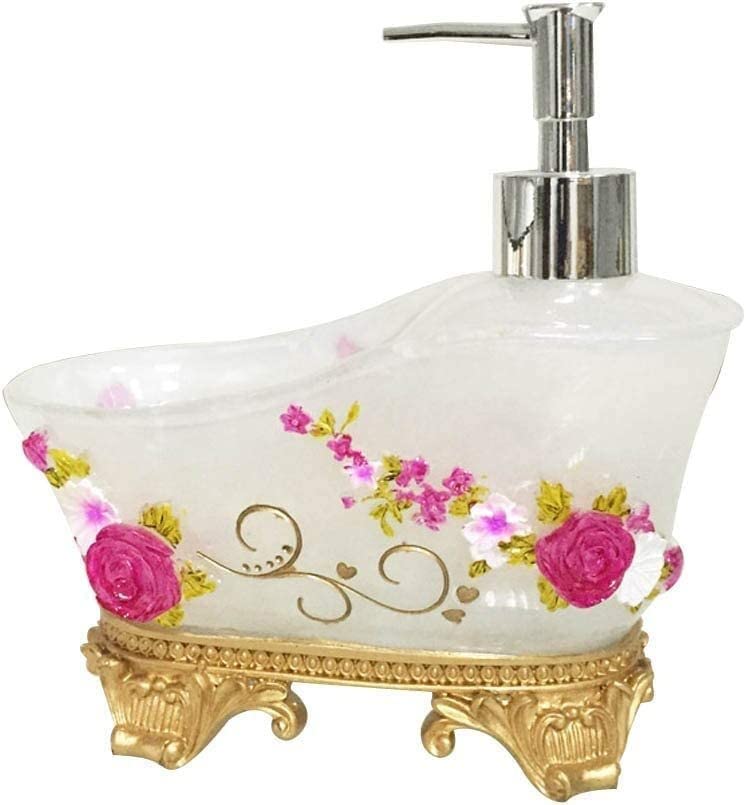 Distributeur de Savon, Flacon Pompe, Pompe Manuelle distributrice, Flacon Pompe, Forme de Baignoire en résine respectueuse de l'environnement, for Salle de Bain, hôtel, Salon, etc, 600 ML (Taille : A