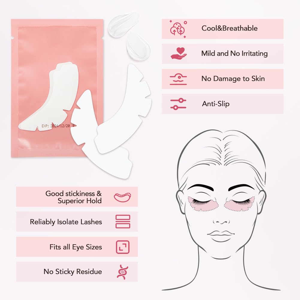 Lunamoon 50 works Eye Pads for Eyelash Extension Eyelash Extension Pads Eyelash Pads Eye Gel Pads for Eyelash Extensions Gel Eye Pads for Extension - Image 4