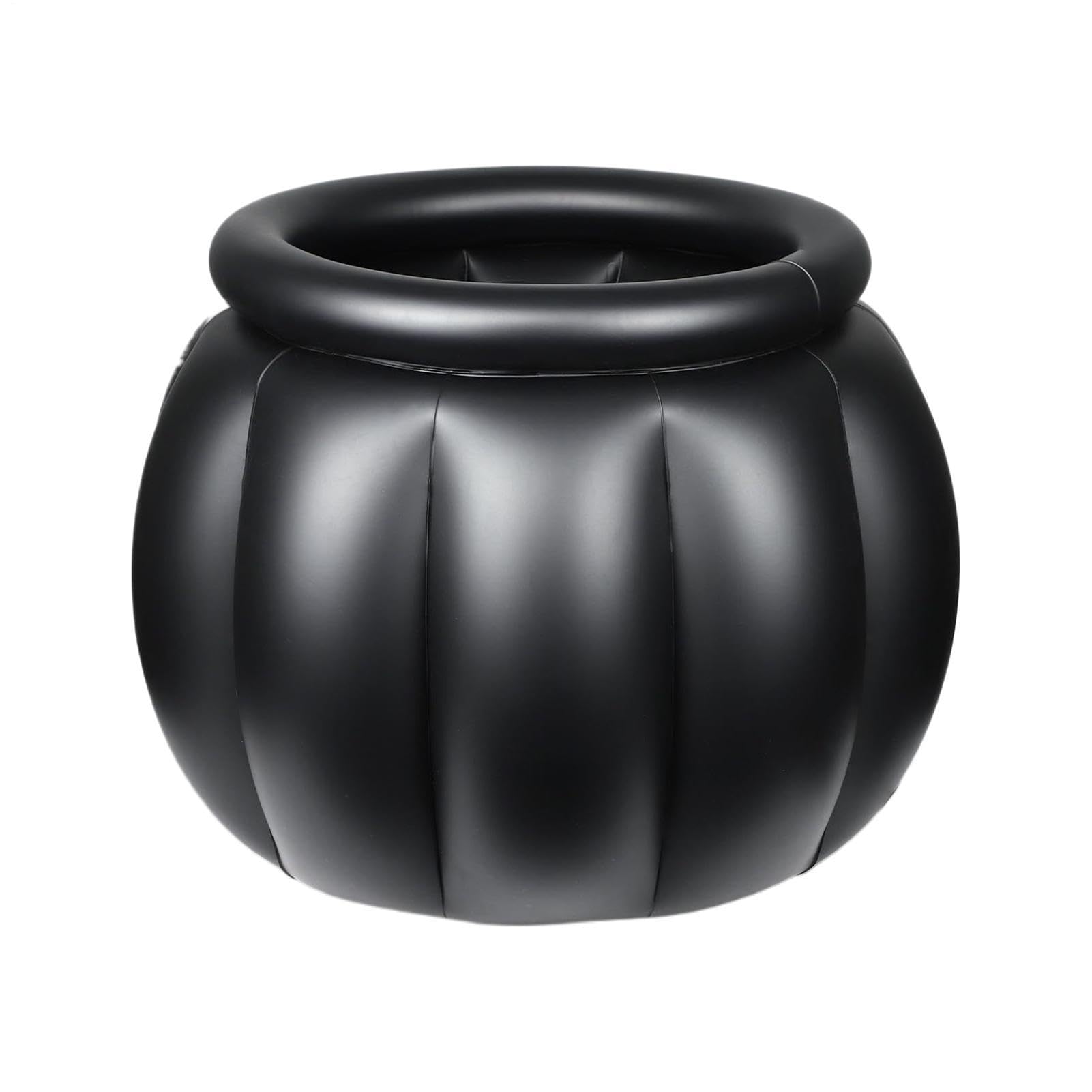 Cubo de Halloween de gran capacidad: enfriador de bebidas de PVC negro reutilizable para porche