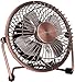 GLAMOURIC Small USB Desk Fan Mini Metal Personal Fan Retro Design Electric Portable Air Circulator Angle Adjustable Quiet Operation for Table Desktop Home Office Travel (Copper)
