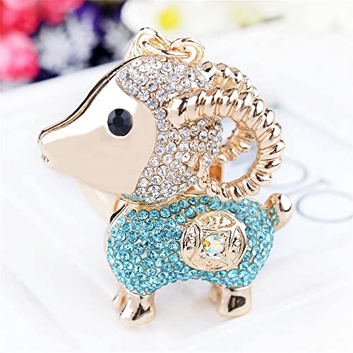 Liavy's Dolphin Charm Fashionable Keychain - Sparkling Crystal - Aqua