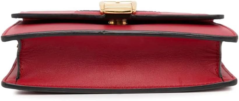 Gucci Red Sylvie Leather Small Mini Red Gold Cruise Handbag Bag Italy Purse NEW