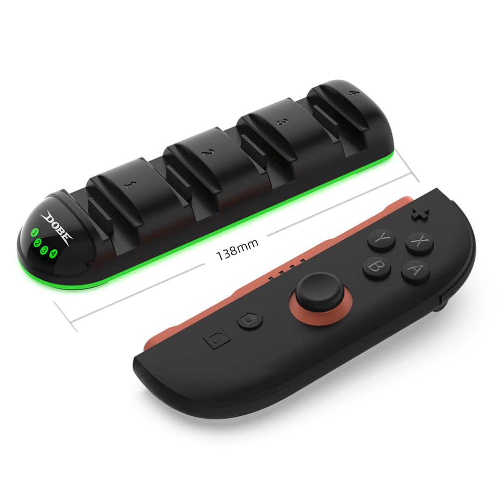 Ładowarka 4 w 1 do przełącznika 2 stacji ładującej LED do kontrolera Joy-Con szybkie i bezpieczne ładowanie