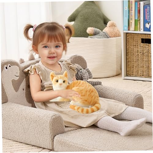 Doudou chat orange vif de haute qualité avec pelage soyeux