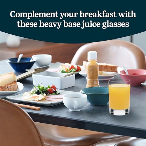 Vasos de jugo Libbey juego de 8 piezas de cristal transparente con base pesada 3