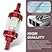 leechio 1 PC Car Fuel Filters, Inline Alloy Rust-Proof and Durable Efficient Filter Oil Cup, Tempered Glass Waterproof Fuel Filter Cup, Universal Motorcycles Accessories (Red)
