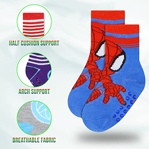 Image of Spiderman Grip Socks, Socks for Toddler Boys, 10 Pack, Spider man Toddler Gripper Socks, Amazing Spiderman Variety Pack