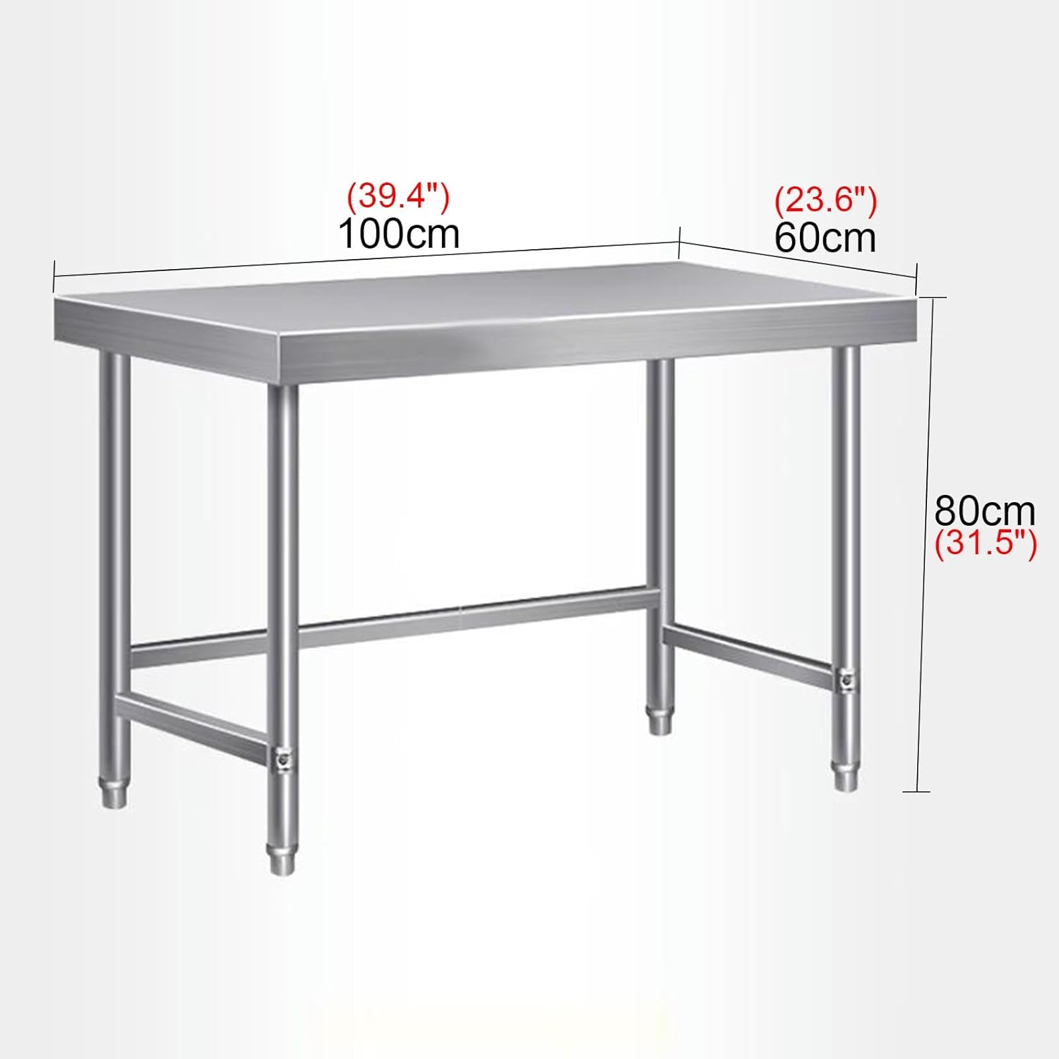 Stainless Steel Single Tier Workbench Household Kitchen Chopping Casework Multifunctional Commercial Preparation Table Cooktop Metal Table Thickened Workbench