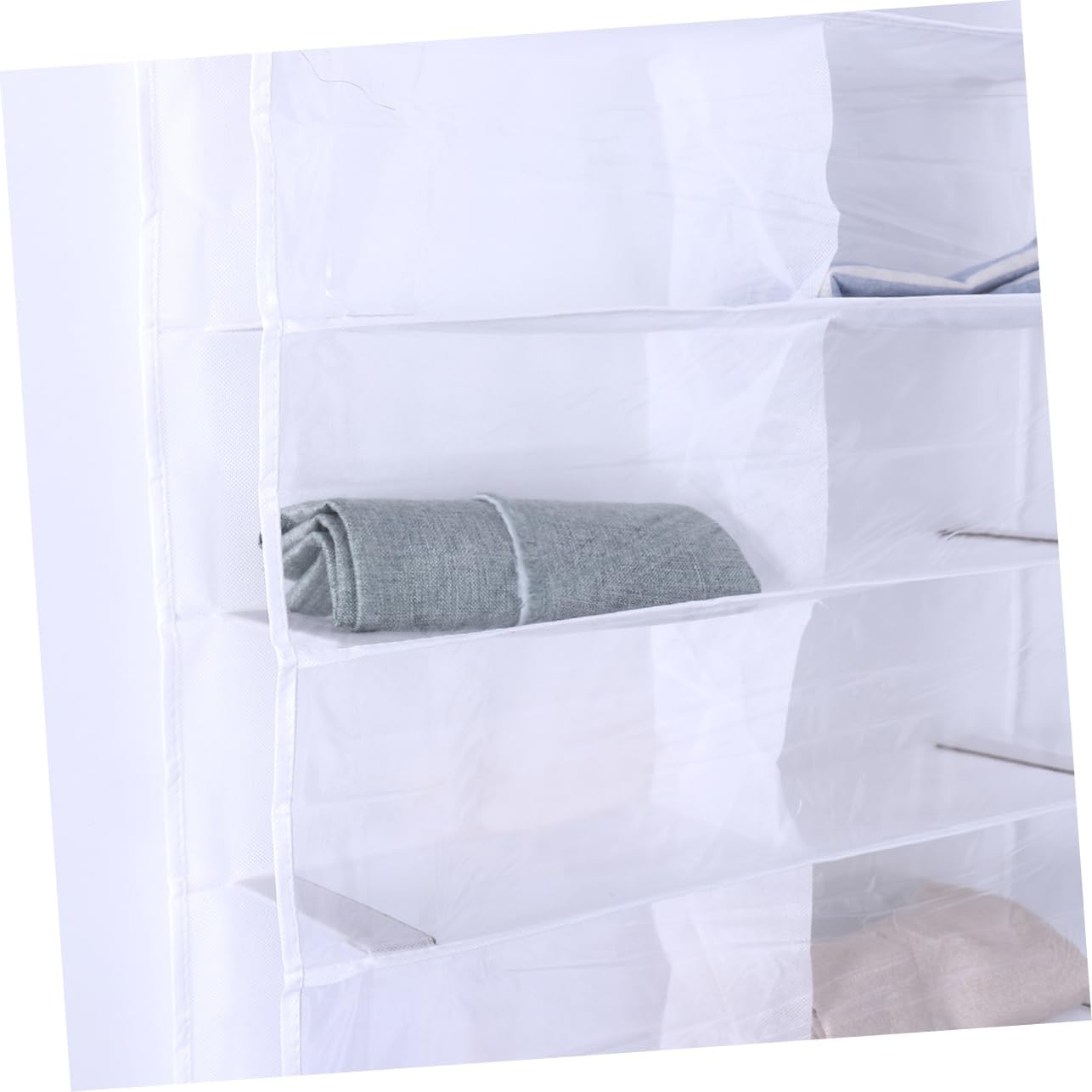 BESTYASH Over the Door Shoe Organizer with Large Capacity Hanging Storage Rack for Closet Bedroom Dorm Space Saving Holder for Shoes Slippers Scarves and Small Items White