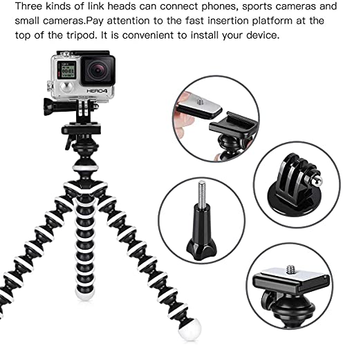 Phone Tripod Kit, Smilepowo Flexible Tripod With Bluetooth Remote/Adapter/Clip For Iphone,Android Phones,Gopro Sports Action Camera,Small Digital Camera (M) #TOP5