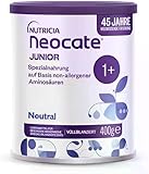 Nutricia Neocate Junior 400g, Spezialnahrung auf Basis non-allergener Aminosäuren, Zum Diätmanagement bei Kuhmilch-Eiweißallergie, geschmacksneutral