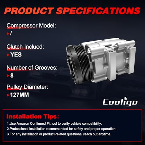 Image of A /C Compressor with Clutch Compatible with Ford F-150 1997-2001,CO35112C