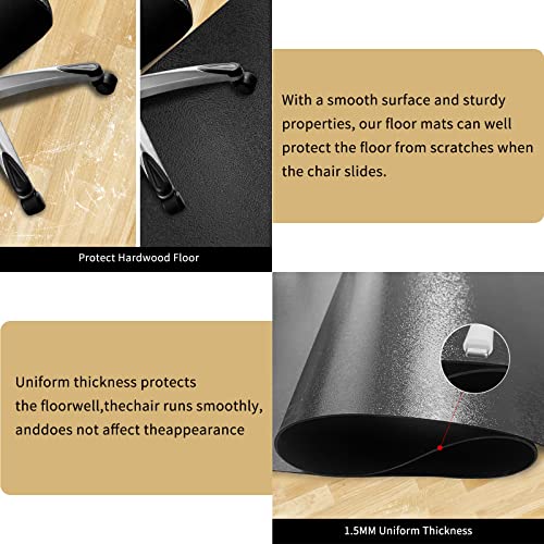Chair Mat For Hard Floors, 30" X 48" Black Chair Mat, Computer Gaming Rolling Desk Chair Mat For Tile Floor, Small Floor Protection Mats For Home And Office (Rectangle) #TOP3