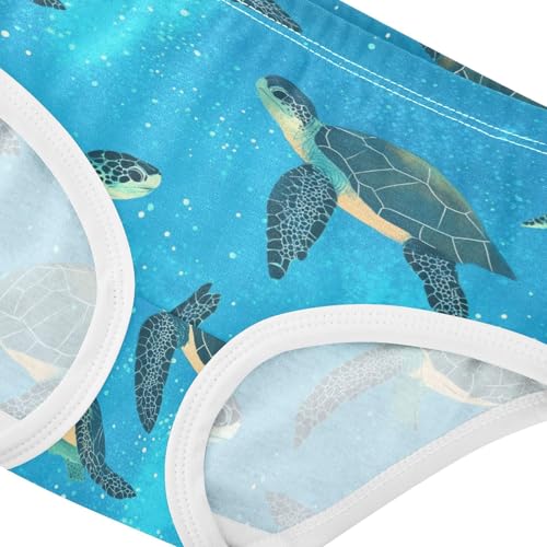 Wusikd Sea Turtles Girls' Underwear Cotton Galaxy Girls Briefs Soft Toddler Underwear 2T4