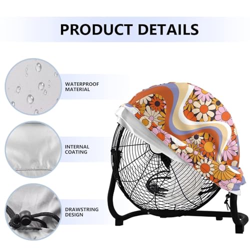 Suobstales Capa para ventilador de bateria industrial Hippie Daisy Print, capas de ventilador à prov