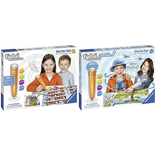 Ravensburger tiptoi Starter-Set 00802: Stift und Buchstaben-Spiel & tiptoi Create Starter-Set 00805: Stift und Weltreise…