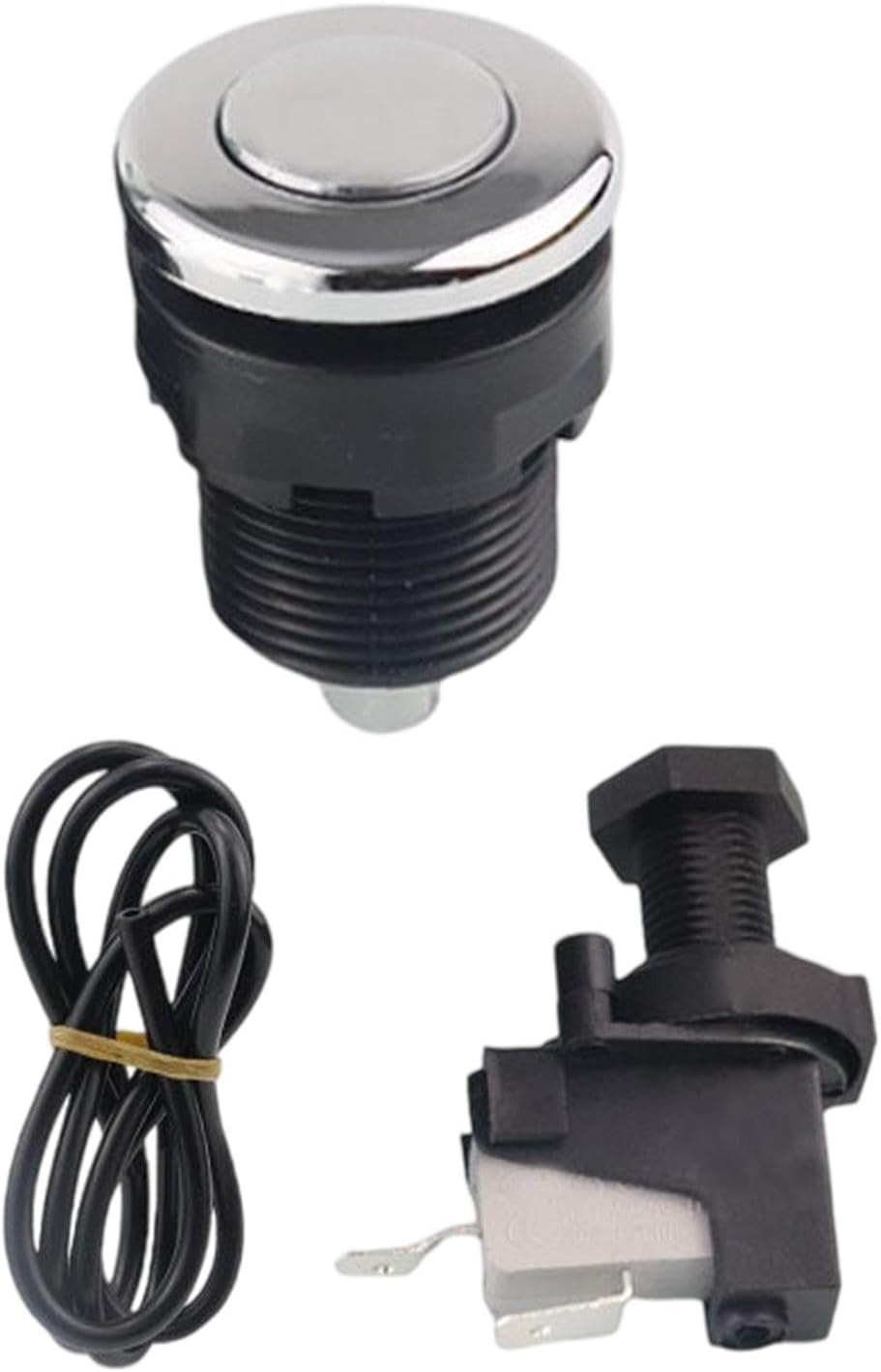 Air Switch Kits Portable Cordless on Off Push Button Switch Pneumatic Switch 34mm Polish Argent