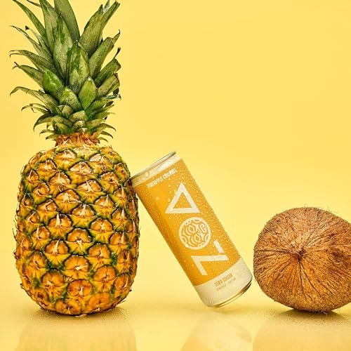 ZOA Zero Sugar Energy Drinks, Pineapple Coconut - Sugar Free with Electrolytes, Healthy Vitamin C, Amino Acids, Essential B-Vitamins, and Caffeine from Green Tea - 12 Fl Oz (12-Pack)