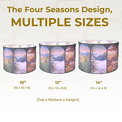 Image of Royal Designs, Inc. Trendy Decorative Handmade Lamp Shade, Made in USA, 14in, HBC-8032-14, Four Seasons Design